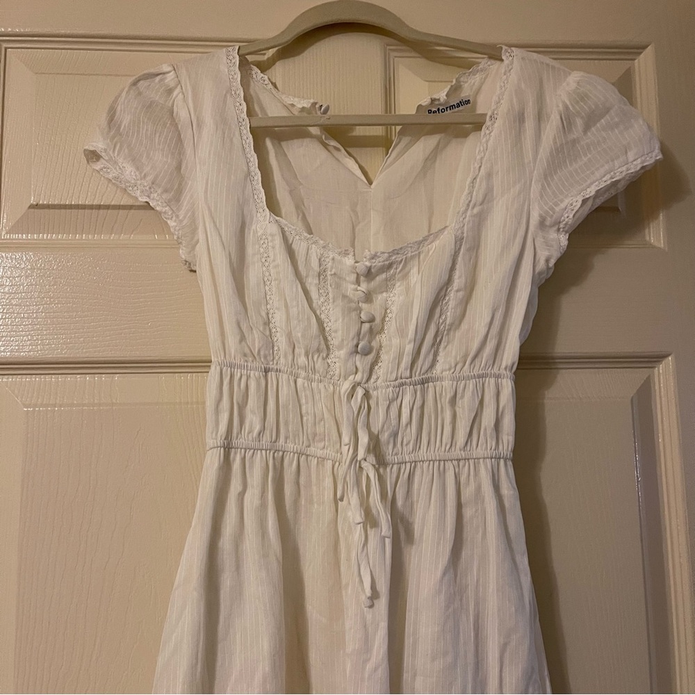 white reformation midi dress